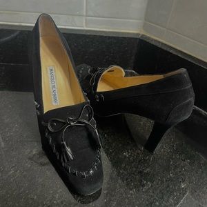 Black Suede Manolo Blahniks
